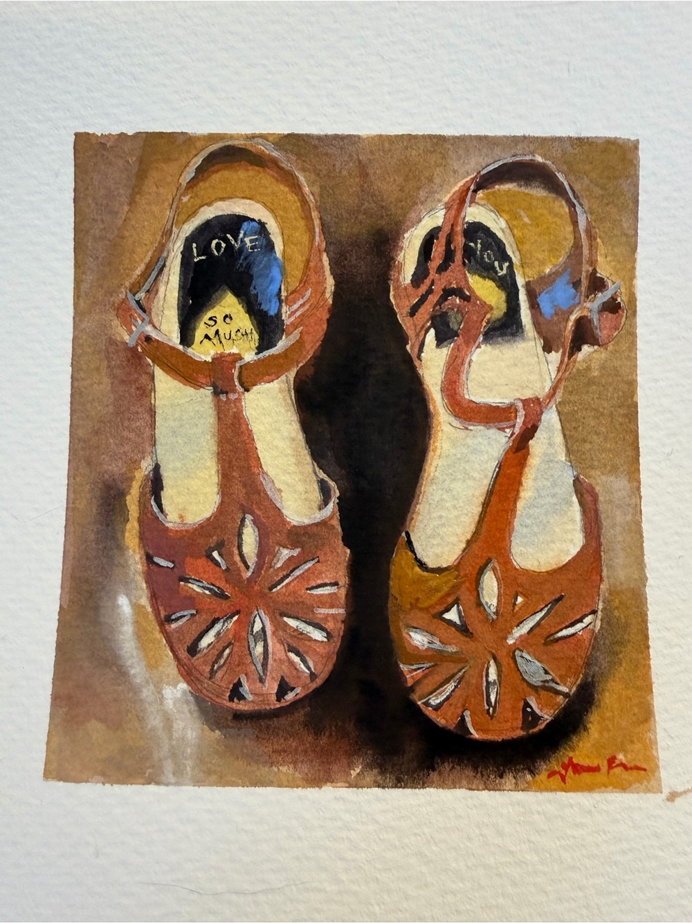 Love You So Much Original Watercolor Painting